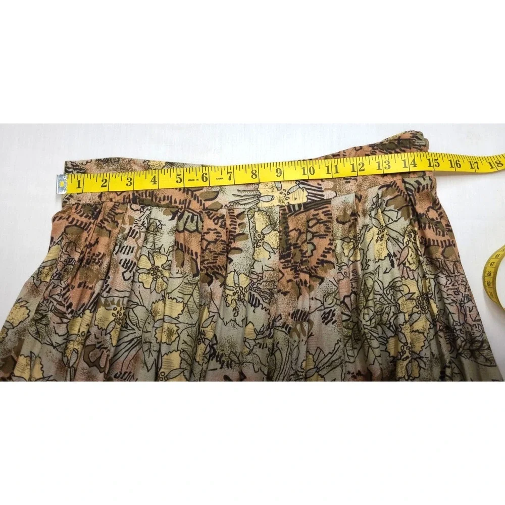Vintage Womens Skirt Pleated Paisley‎ Print JG Hook Sz 12 Flowy Rayon Wool Blend